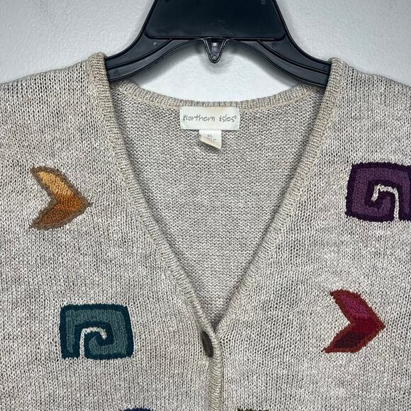 VTG Northern Isles Sweater Vest Sz XL Art Teacher Grannycore Lagenlook Knit Boho - Picture 2 of 12